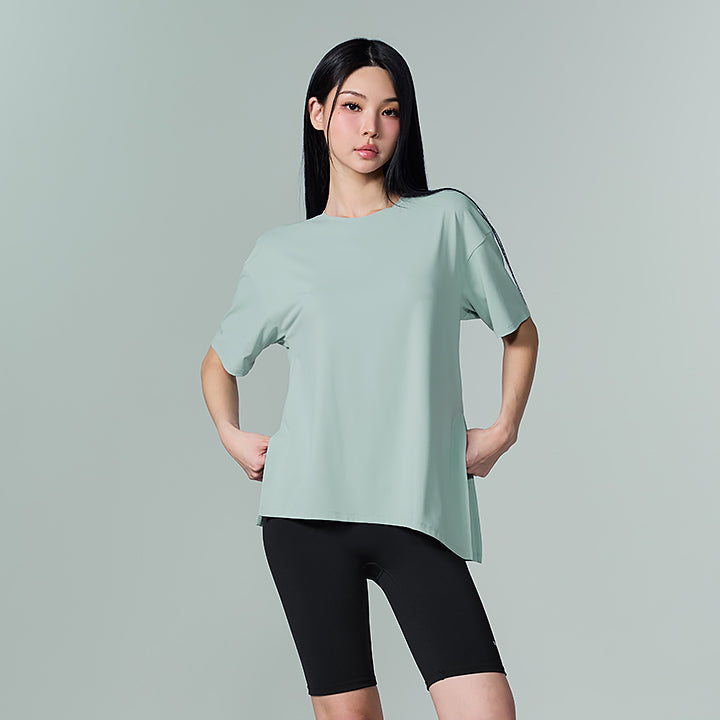 Ice Feather 2.0不對稱開衩寬鬆長版短袖上衣|共6色|XFK1TS1003