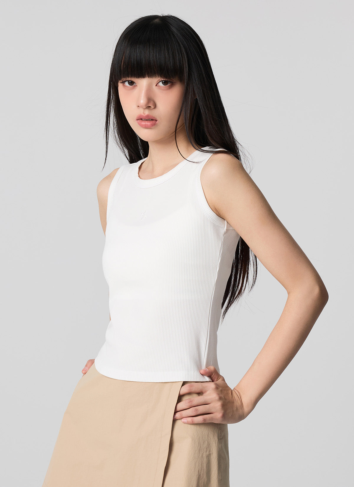 Soft羅紋無袖背心上衣|共4色|XFL2TE1115