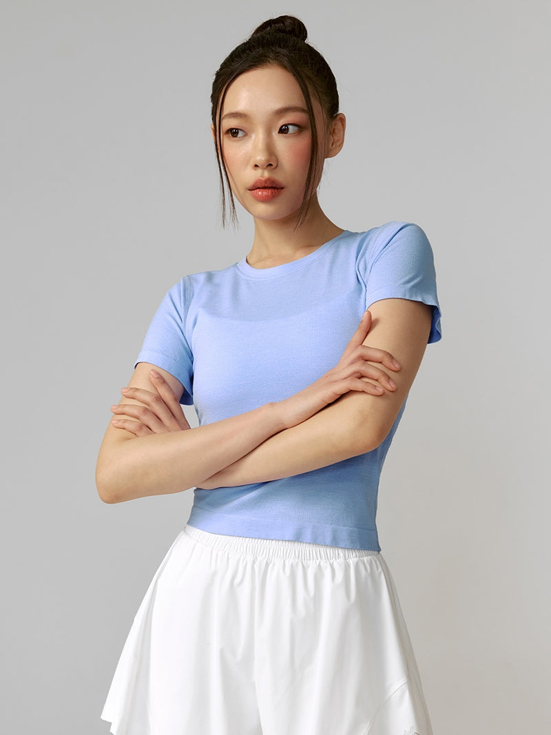XEXYMIX Mesh 無縫修身短袖上衣
