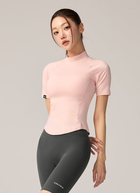 Peach-Like微立領修身保暖短袖上衣｜共10色｜XWFST04J3