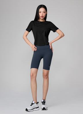 柔棉彈力圓弧下襬短版短袖上衣｜共6色｜XTFST05J3