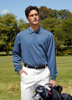 Golf 高爾夫 X圓標珠地棉POLO領保暖長袖上衣｜共3色｜XGMLT06J3