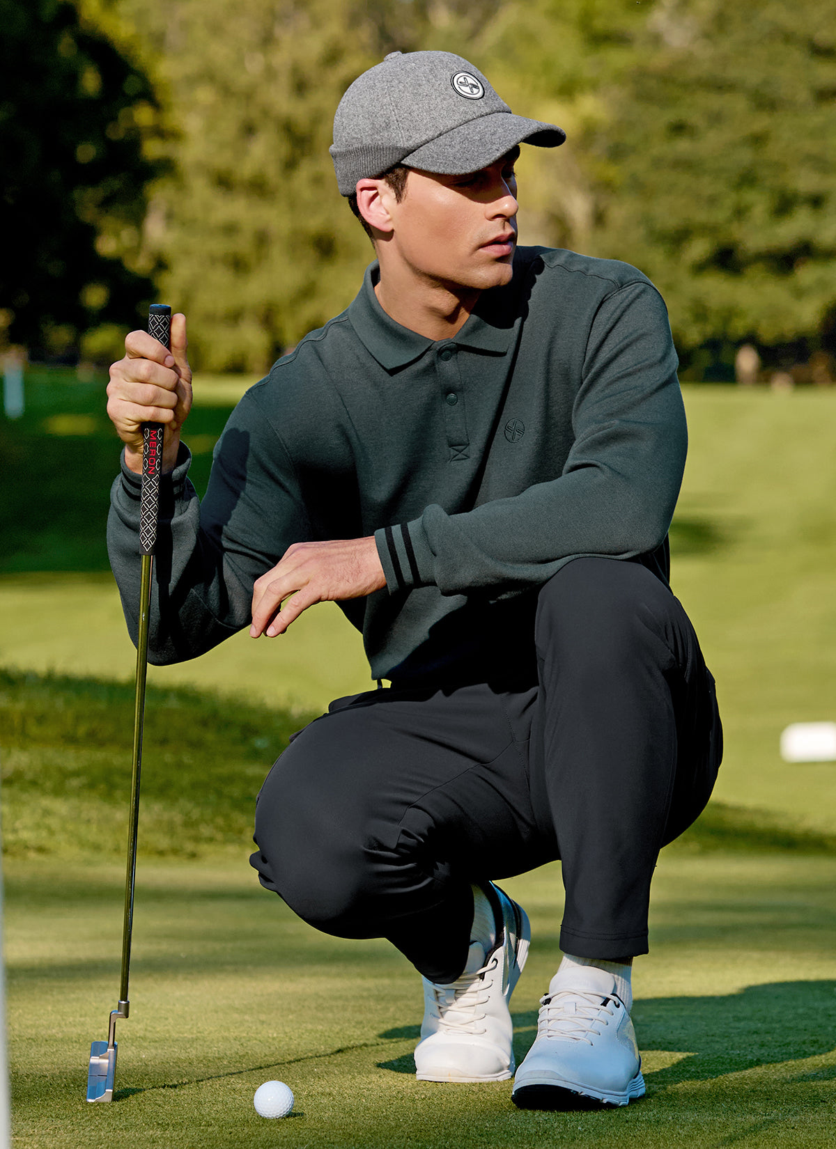 Golf 高爾夫 X圓標珠地棉POLO領保暖長袖上衣｜共3色｜XGMLT06J3