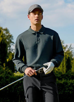 Golf 高爾夫 X圓標珠地棉POLO領保暖長袖上衣｜共3色｜XGMLT06J3