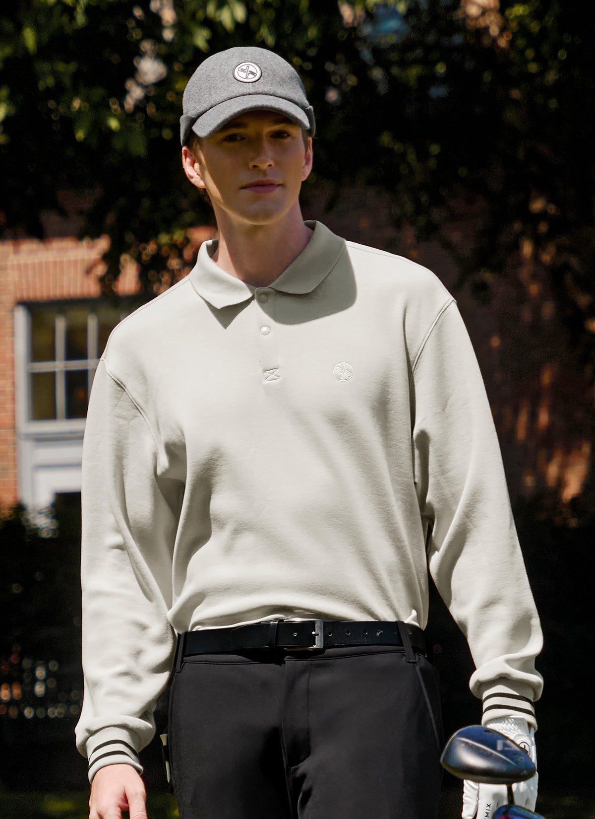Golf 高爾夫 X圓標珠地棉POLO領保暖長袖上衣｜共3色｜XGMLT06J3