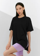 Ice Feather 2.0不對稱開衩寬鬆長版短袖上衣｜共6色｜XFK1TS1003