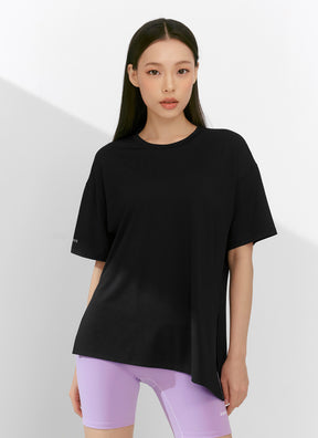 Ice Feather 2.0不對稱開衩寬鬆長版短袖上衣｜共6色｜XFK1TS1003