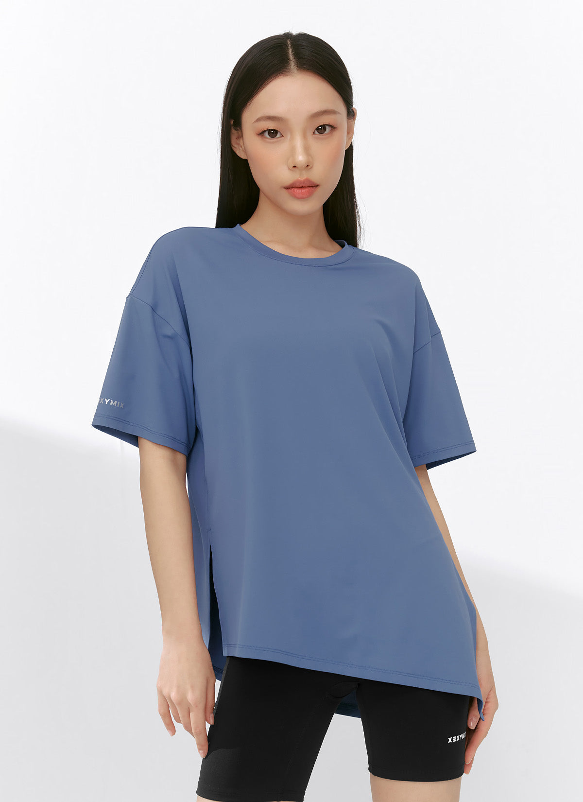 Ice Feather 2.0不對稱開衩寬鬆長版短袖上衣｜共6色｜XFK1TS1003