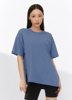 Ice Feather 2.0不對稱開衩寬鬆長版短袖上衣｜共6色｜XFK1TS1003