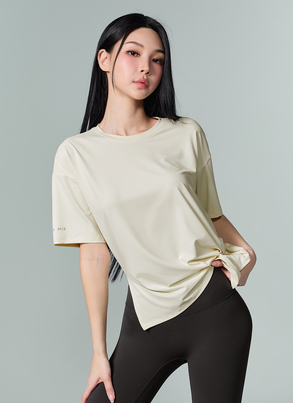 Ice Feather 2.0不對稱開衩寬鬆長版短袖上衣｜共6色｜XFK1TS1003
