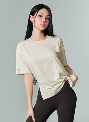 Ice Feather 2.0不對稱開衩寬鬆長版短袖上衣｜共6色｜XFK1TS1003