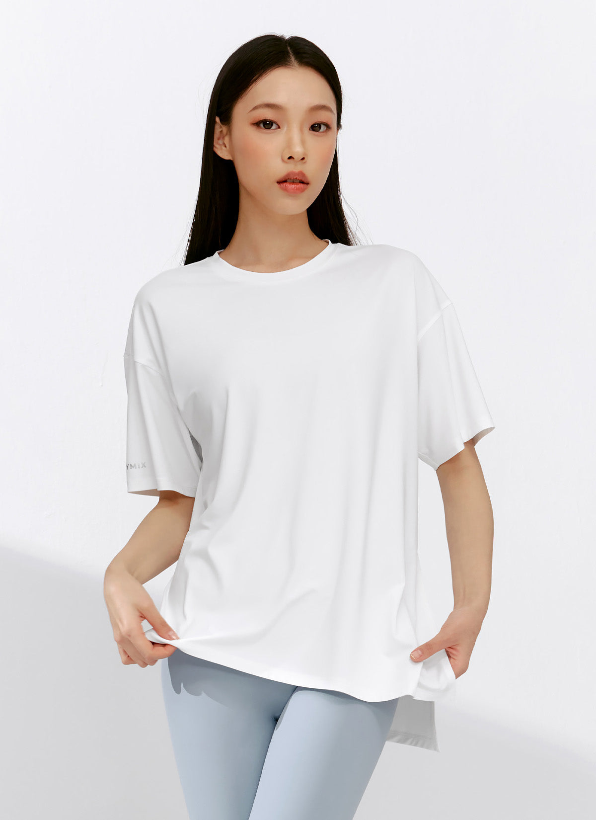 Ice Feather 2.0不對稱開衩寬鬆長版短袖上衣｜共6色｜XFK1TS1003