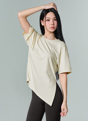 Ice Feather 2.0不對稱開衩寬鬆長版短袖上衣｜共6色｜XFK1TS1003