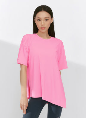 Ice Feather 2.0不對稱開衩寬鬆長版短袖上衣｜共6色｜XFK1TS1003