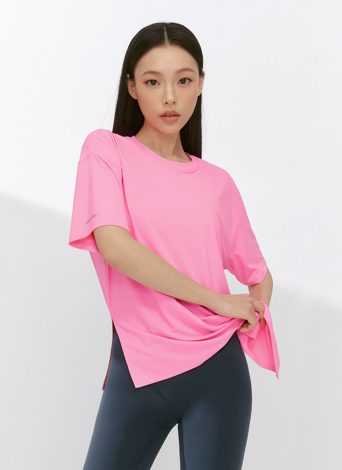 Ice Feather 2.0不對稱開衩寬鬆長版短袖上衣｜共6色｜XFK1TS1003