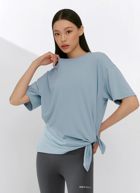 Ice Feather 2.0不對稱開衩寬鬆長版短袖上衣｜共6色｜XFK1TS1003