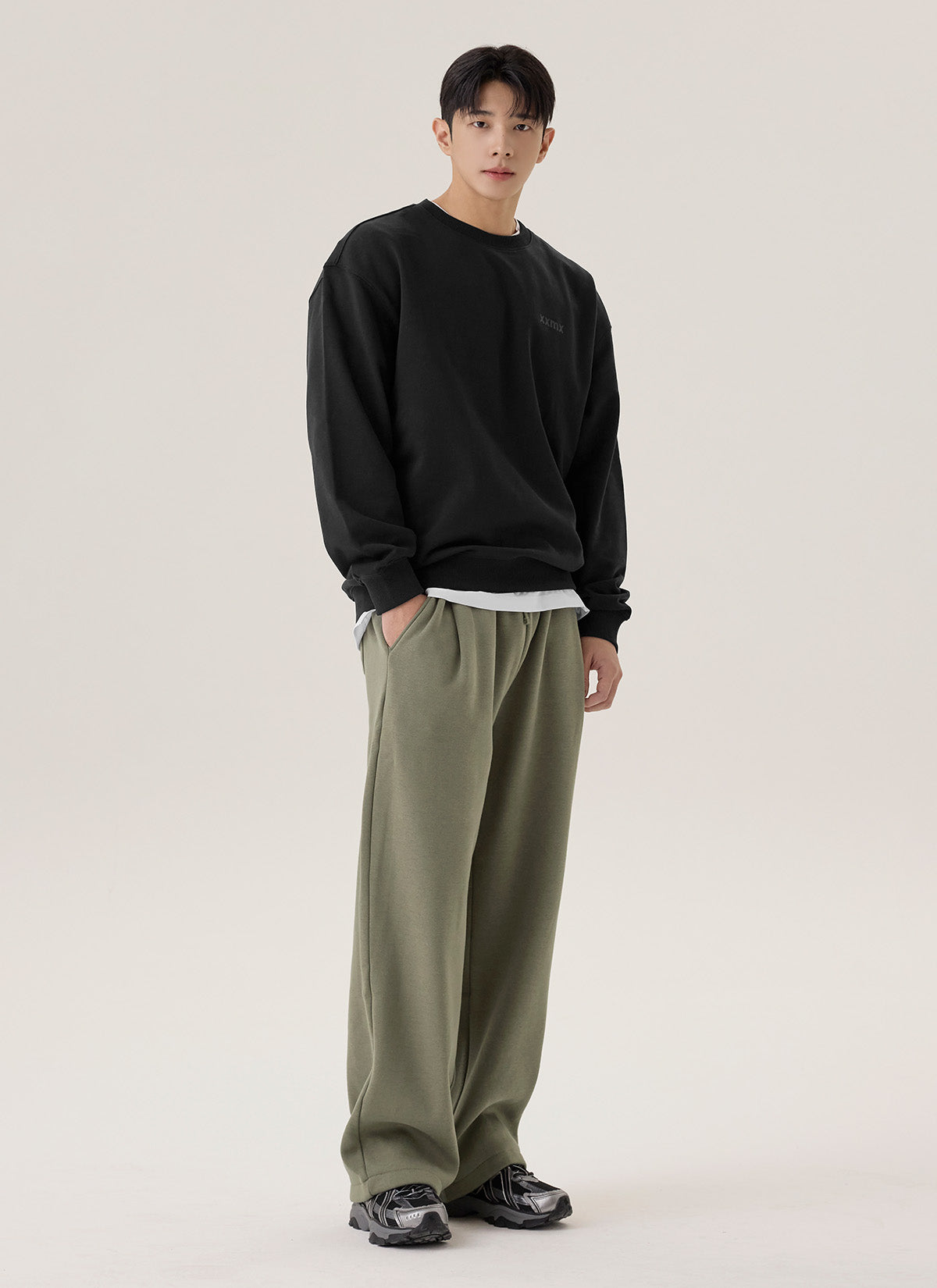 Men's柔軟刷毛細褶寬褲｜共5色｜XMK4PT1102