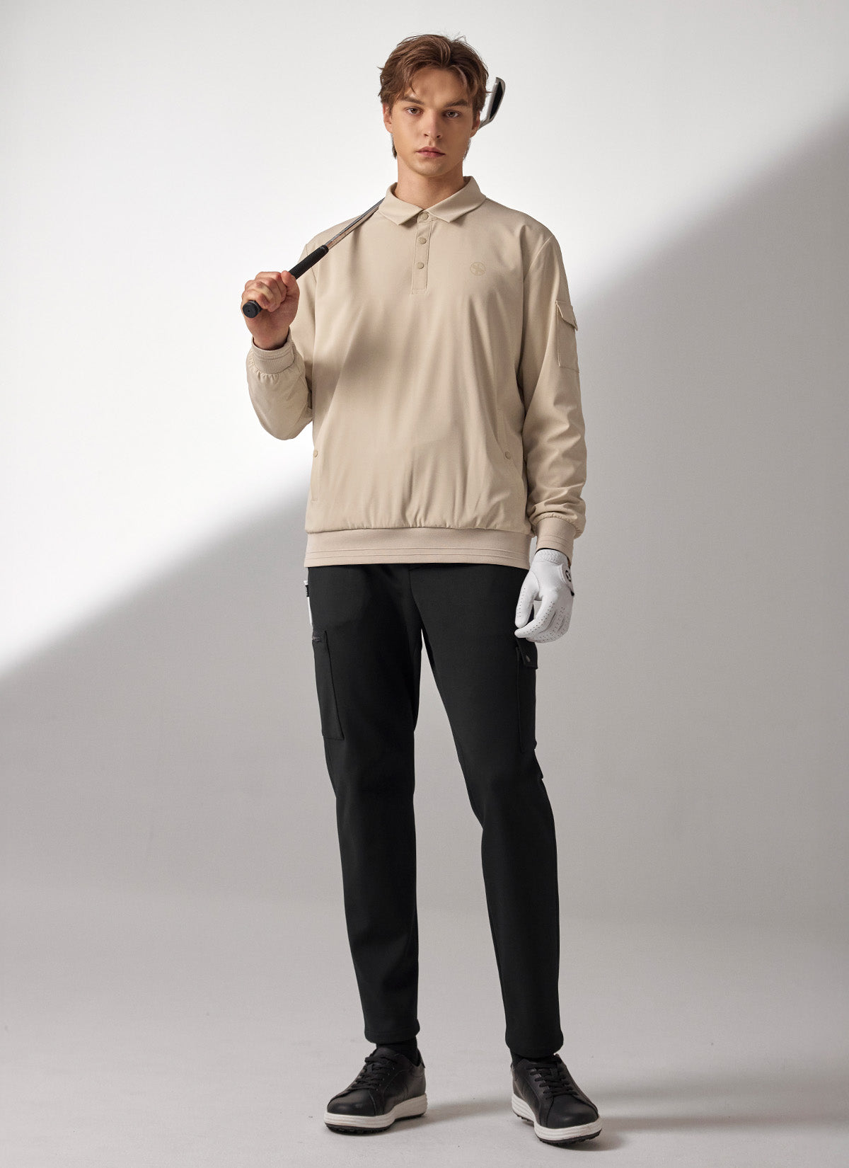 Men's Flex 梭織Polo衫長袖上衣｜共4色｜XMK3QL1201