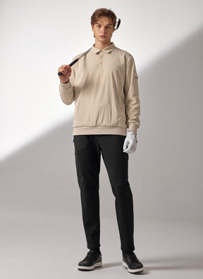 Men's Flex 梭織Polo衫長袖上衣｜共4色｜XMK3QL1201