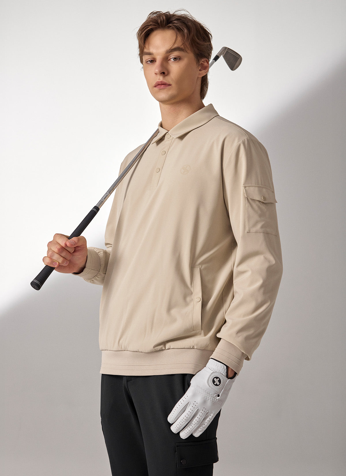 Men's Flex 梭織Polo衫長袖上衣｜共4色｜XMK3QL1201