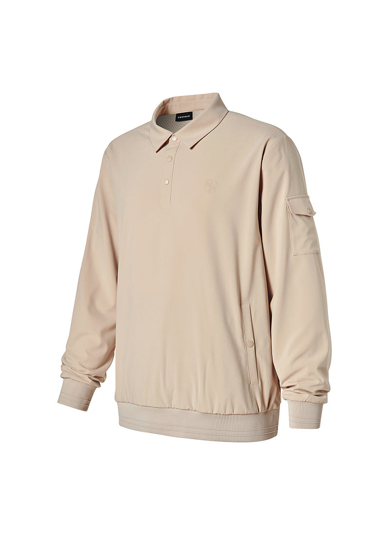 Men's Flex 梭織Polo衫長袖上衣｜共4色｜XMK3QL1201