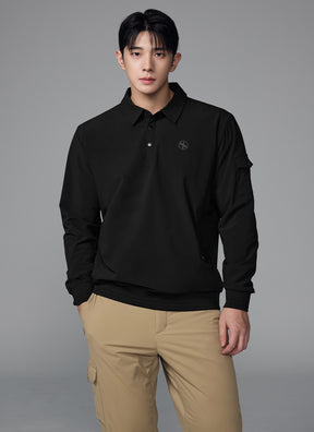 Men's Flex 梭織Polo衫長袖上衣｜共4色｜XMK3QL1201