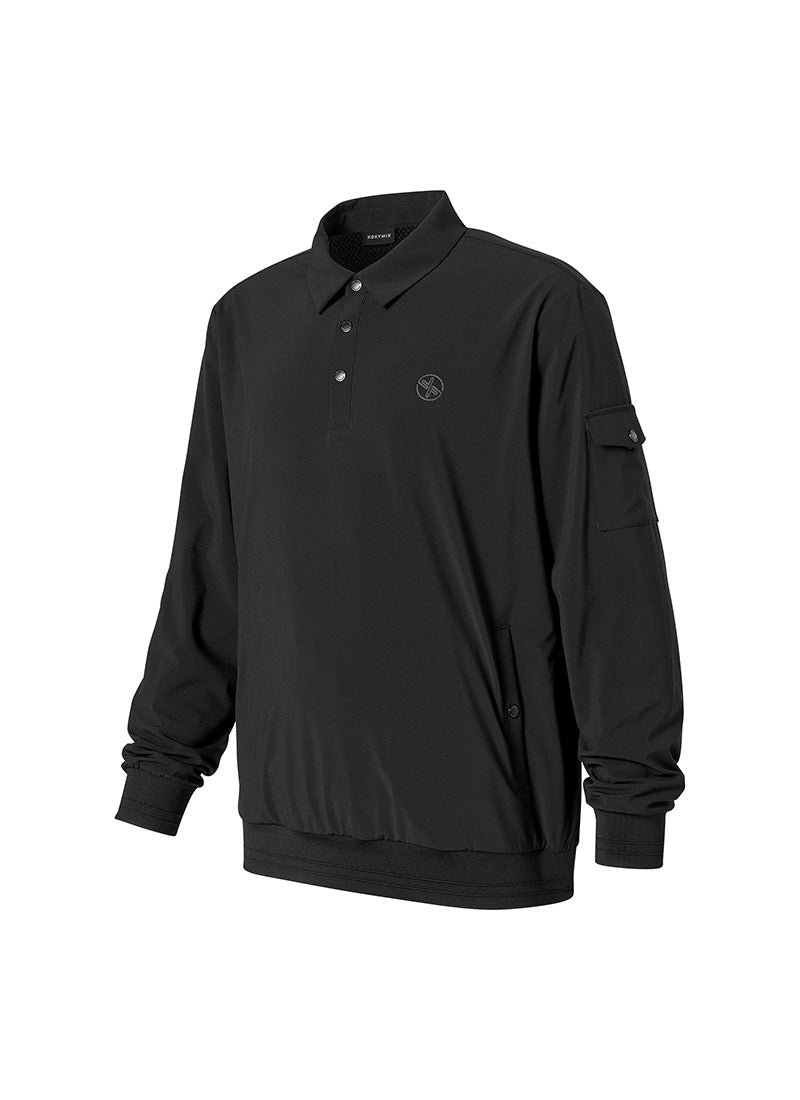 Men's Flex 梭織Polo衫長袖上衣｜共4色｜XMK3QL1201