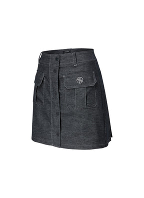 牛仔風格荷葉蛋糕裙 ( 2 in 1 )｜靛藍 Indigo｜XFK2RK1201