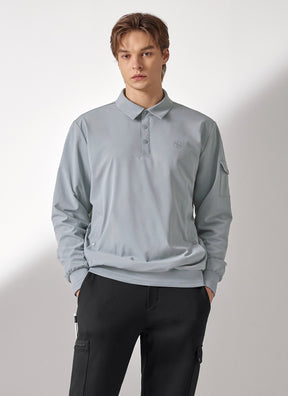 Men's Flex 梭織Polo衫長袖上衣｜共4色｜XMK3QL1201