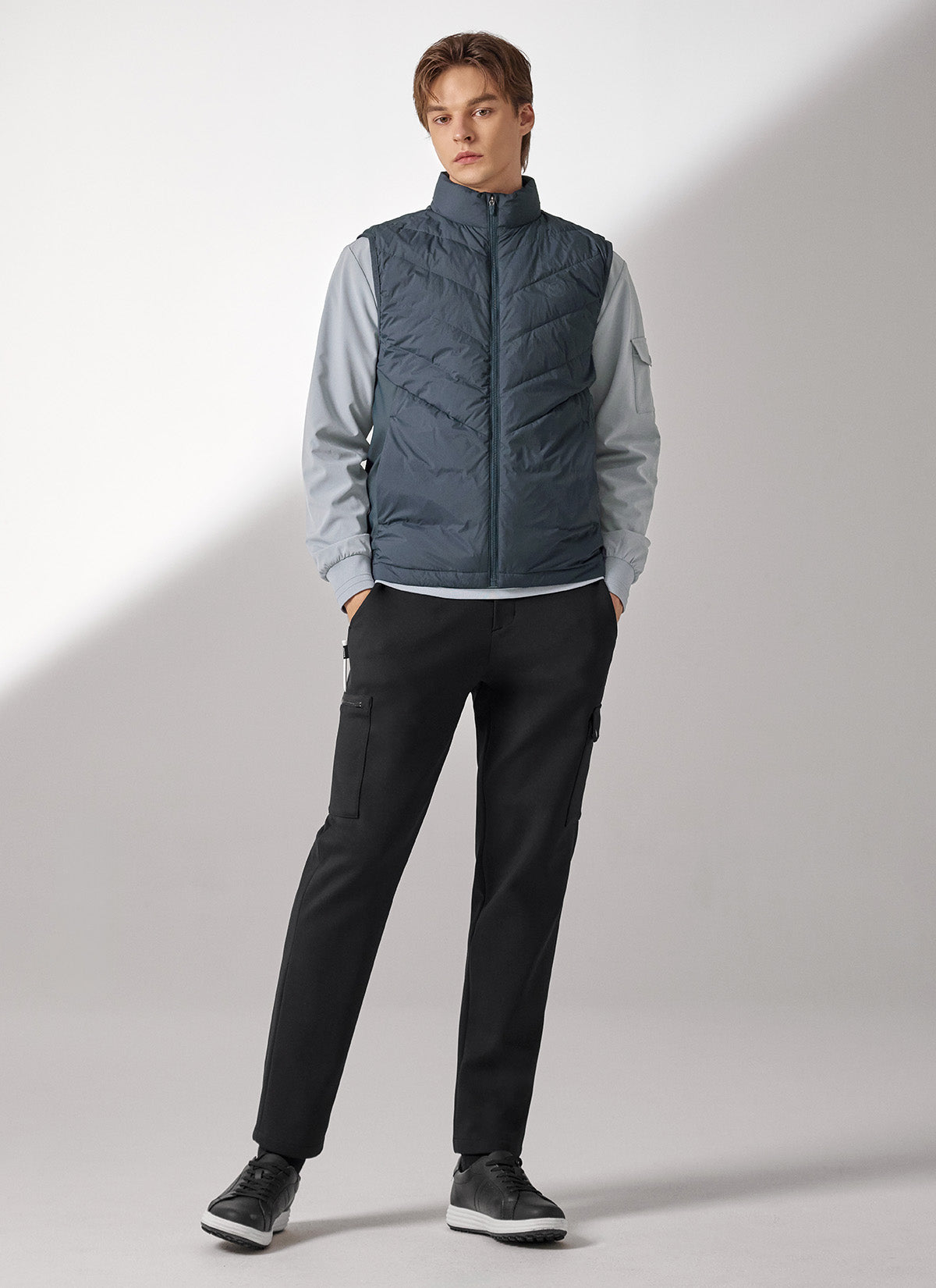 Men's Flex 梭織Polo衫長袖上衣｜共4色｜XMK3QL1201