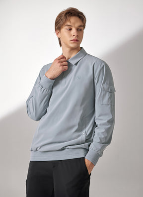 Men's Flex 梭織Polo衫長袖上衣｜共4色｜XMK3QL1201