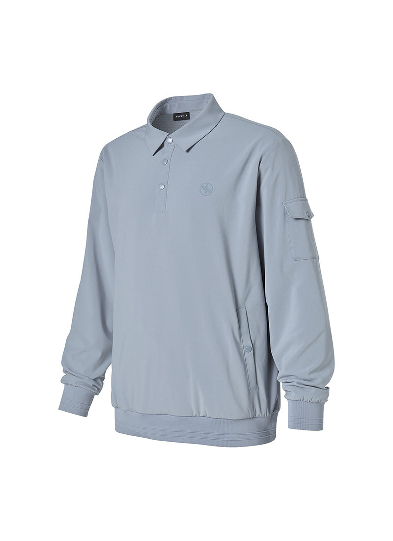 Men's Flex 梭織Polo衫長袖上衣｜共4色｜XMK3QL1201