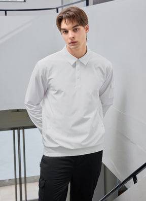 Men's Flex 梭織Polo衫長袖上衣｜共4色｜XMK3QL1201