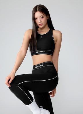 Active Fit 黑標360N柔彈美感文字下襬運動背心上衣｜共5色｜XWFBR16J3