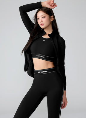Active Fit 黑標360N柔彈美感文字下襬運動背心上衣｜共5色｜XWFBR16J3