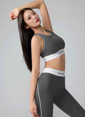 Active Fit 黑標360N柔彈美感文字下襬運動背心上衣｜共5色｜XWFBR16J3