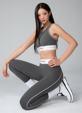 Active Fit 黑標360N柔彈美感文字下襬運動背心上衣｜共5色｜XWFBR16J3