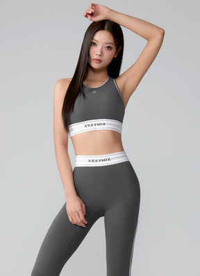 Active Fit 黑標360N柔彈美感文字下襬運動背心上衣｜共5色｜XWFBR16J3