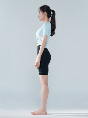 涼感羽毛美腰扭結短版上衣｜共16色｜XT4316F