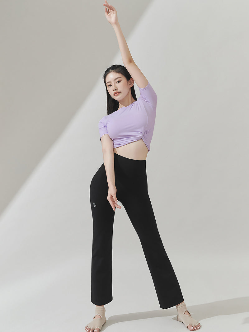 涼感羽毛美腰扭結短版上衣｜共16色｜XT4316F