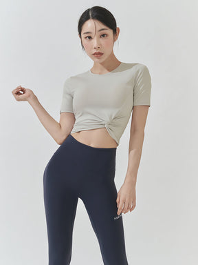涼感羽毛美腰扭結短版上衣｜共16色｜XT4316F