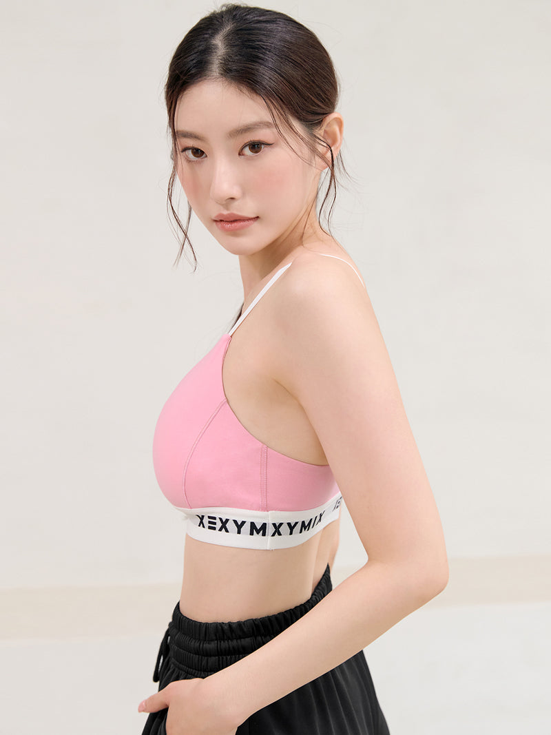 美胸文字下襬細肩帶上衣｜共5色｜XT4330F