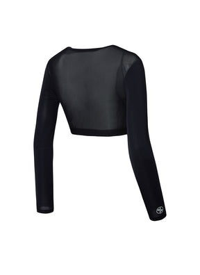 涼感網眼短版長袖Bra上衣｜共3色｜GT3002G