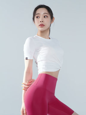 涼感羽毛美腰扭結短版上衣｜共16色｜XT4316F
