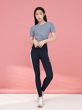 涼感羽毛美腰扭結短版上衣｜共16色｜XT4316F
