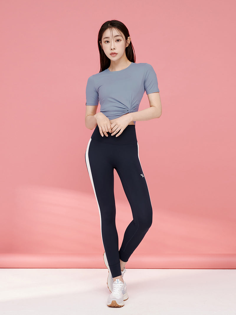 涼感羽毛美腰扭結短版上衣｜共16色｜XT4316F
