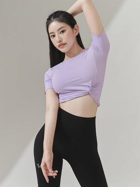 涼感羽毛美腰扭結短版上衣｜共16色｜XT4316F