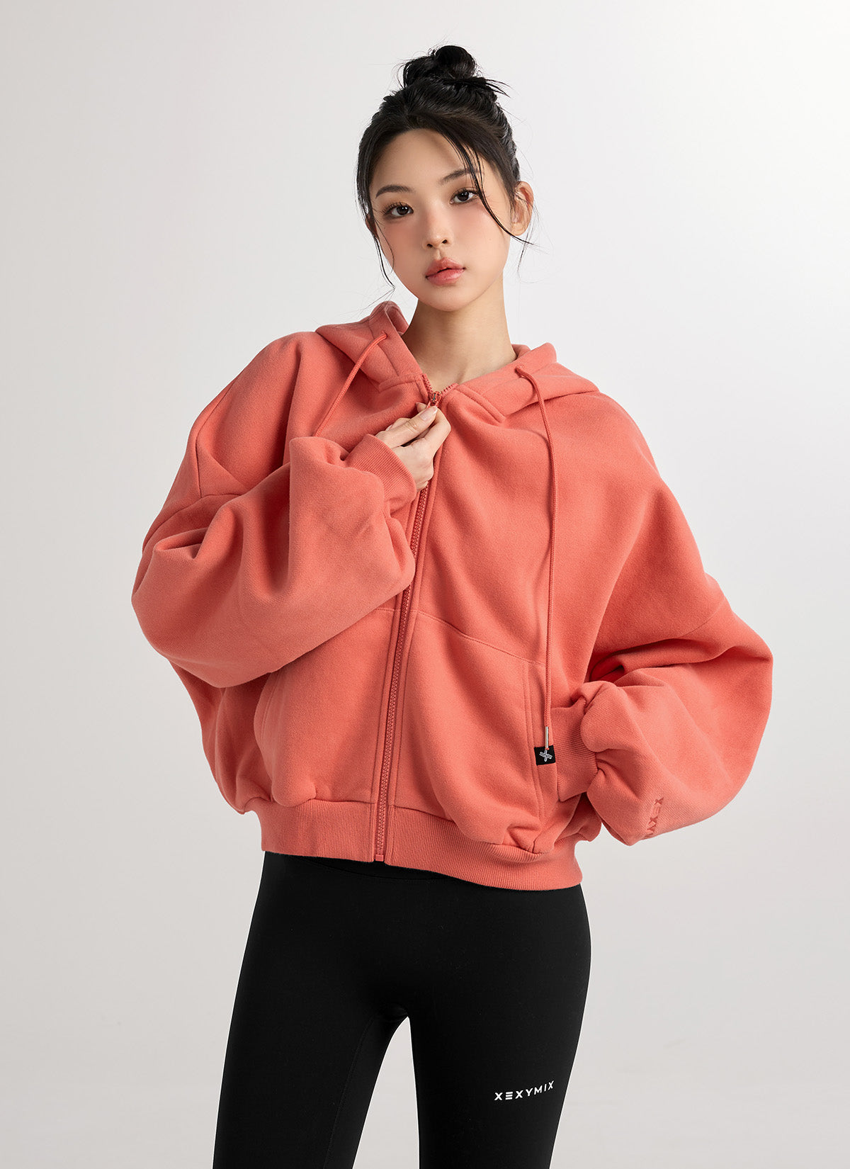 寬鬆短版泡泡袖連帽外套  ｜共11色｜XA5127N