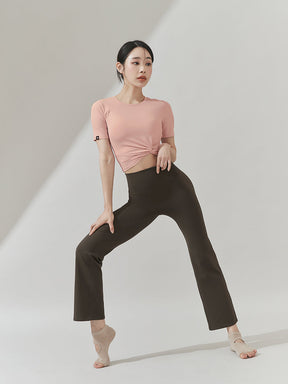 涼感羽毛美腰扭結短版上衣｜共16色｜XT4316F