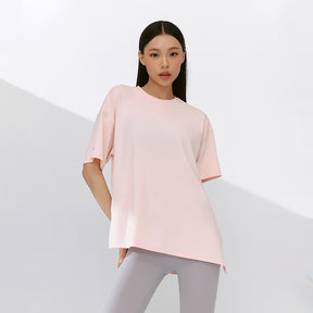 Ice Feather 2.0不對稱開衩寬鬆長版短袖上衣｜共6色｜XFK1TS1003